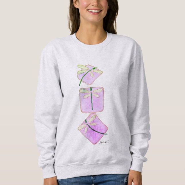 3 Trollsländor Abstrakt konst att bära T Shirt (Framsida)