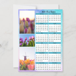 3 Tulip Image At a Glance Calendar Magnetisk Inbjudningskort