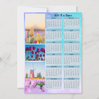 3 Tulpan Bild Överblick Kalender Magnetisk Inbjudningskort