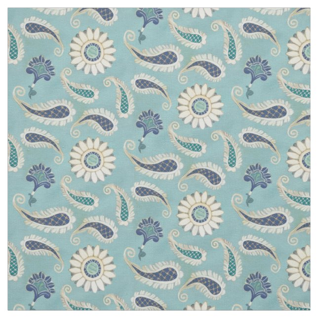 3 tum repetera Moroccan Paisley Blommigt Art Mönst Tyg (Provkarta)