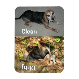 3 tum x 4 tum ren/smutsig beagle Photo Dishwasher Magnet