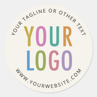 3 tums runda dekaler anpassad företagslogotyp Ecru Runt Klistermärke