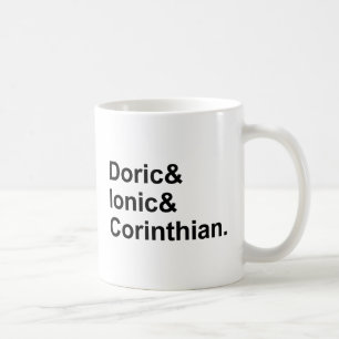 3 Typer av grekiska kolonner Dorisk Jonisk Korin Kaffemugg