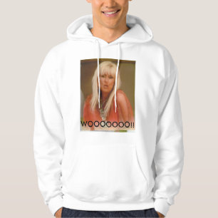 3 understödja härskar hoodien med WOOOOO!! Sweatshirt Med Luva