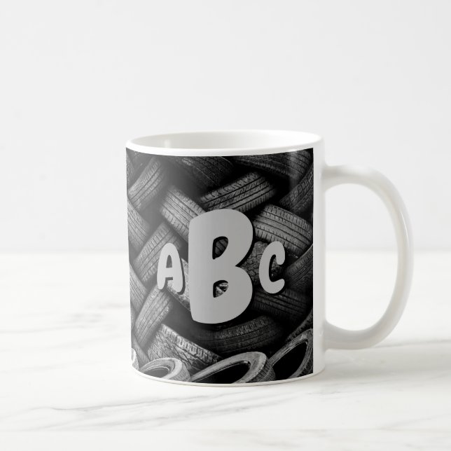 3 Ursprungligt Brev monogram gammalt Däck Kaffemugg (Höger)