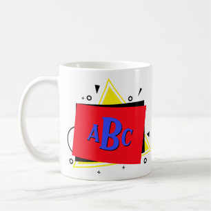 3 Ursprungligt Brev monogram Geometric Färg Lagrar Kaffemugg