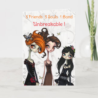 3 Vänner tre själar 1 Bond Vänskap födelsedag Kort