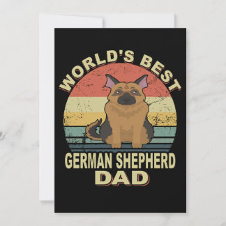 3 Världens Bästa Tysk Shepherd Pappa Vintage Inbjudningar