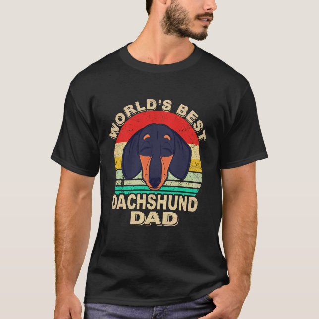 3 Världens Dachshund Pappa Vintage T Shirt (Framsida)