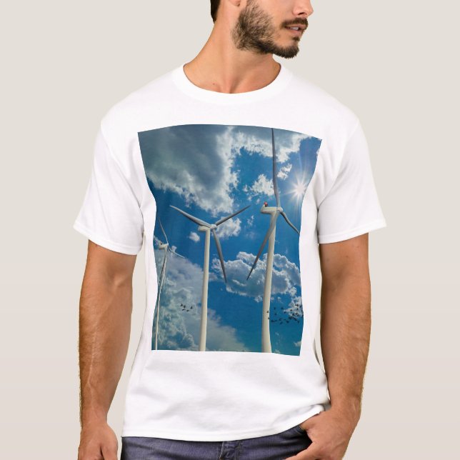 3 Vind turbiner T Shirt (Framsida)