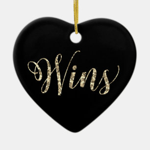 *~* 3 vinner Scotty Guld Glitter Heart Kärlek Orna Julgransprydnad Keramik