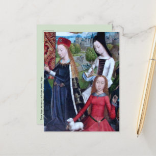 3 Virgin Martyrs in a Garden (uppgifter: M 070) Vykort
