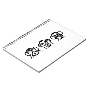 3 Wise Monkey Emoji Anteckningsbok Med Spiral