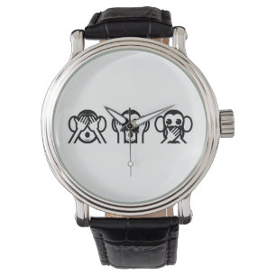 3 Wise Monkey Emoji Armbandsur