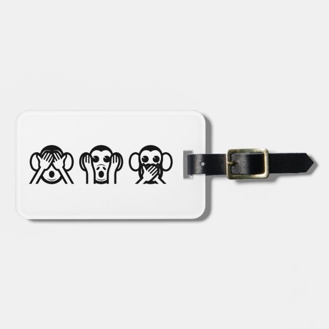 3 Wise Monkey Emoji Bagagebricka (Horisontell Framsida)