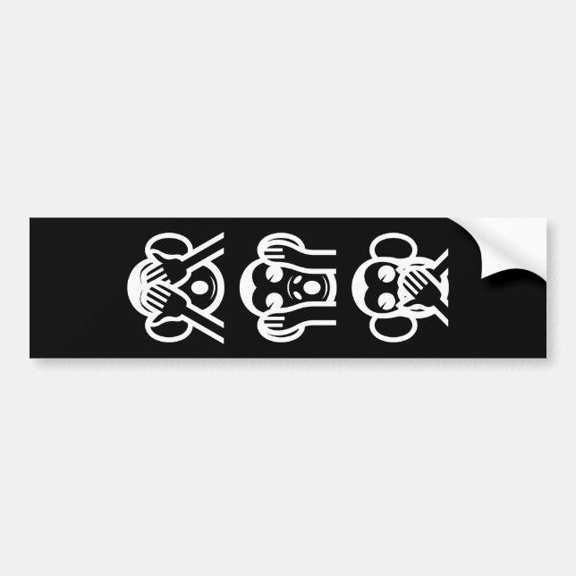 3 Wise Monkey Emoji Bildekal (Framsidan)