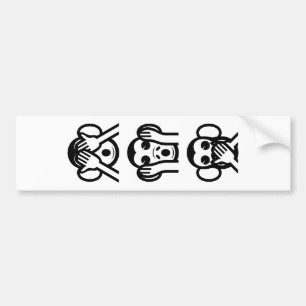3 Wise Monkey Emoji Bildekal