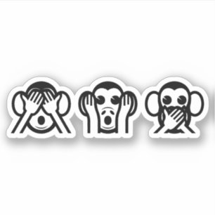 3 Wise Monkey Emoji Klistermärken