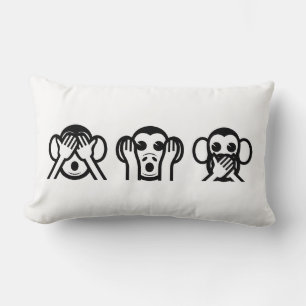 3 Wise Monkey Emoji Lumbarkudde