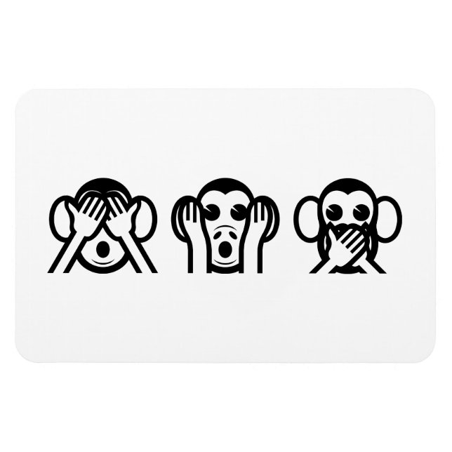 3 Wise Monkey Emoji Magnet (Horisontell)