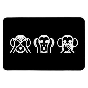 3 Wise Monkey Emoji Magnet