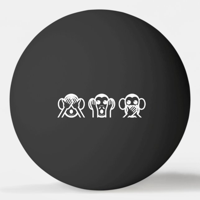 3 Wise Monkey Emoji Ping Pong Boll (Framsidan)