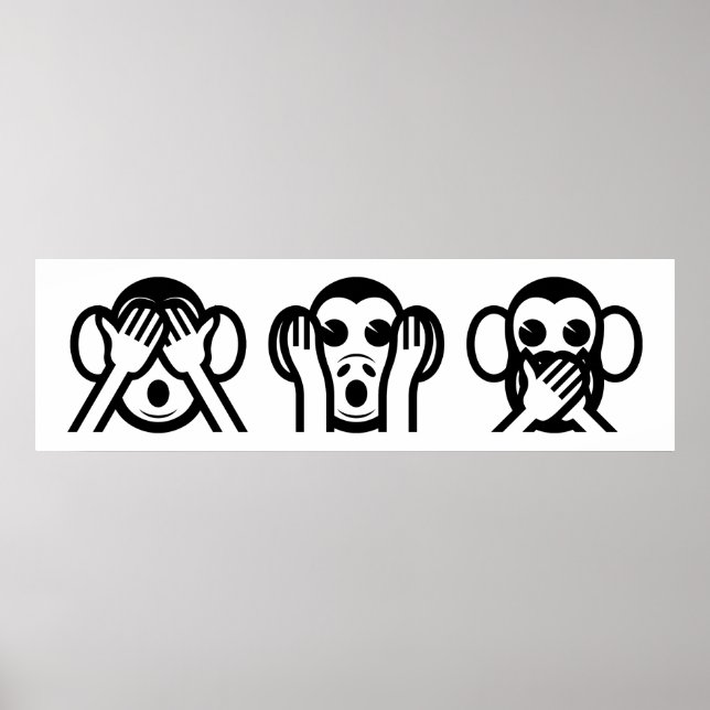 3 Wise Monkey Emoji Poster (Framsidan)