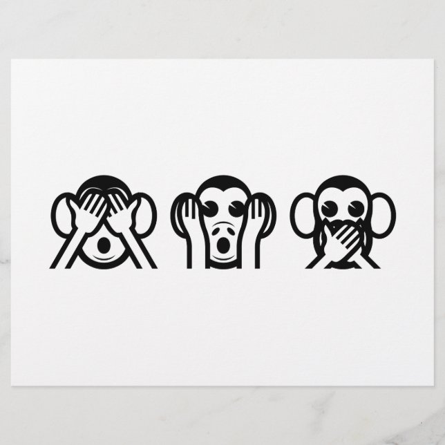 3 Wise Monkey Emoji Reklamblad (Framsidan)