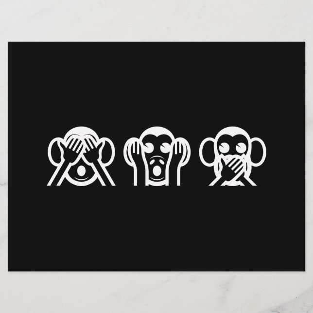 3 Wise Monkey Emoji Reklamblad (Framsidan)
