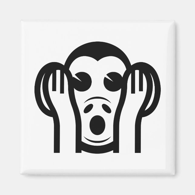 3 Wise Monkey Kikazaru 聞 か ざ る Hear NO Evil Emoji Magnet (Framsidan)