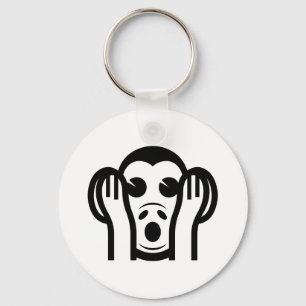 3 Wise Monkey Kikazaru 聞 か ざ る Hear NO Evil Emoji Nyckelring