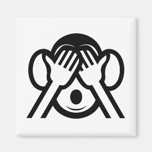 3 Wise Monkey Mizaru 見 ざ る Se NO Evil Emoji Magnet