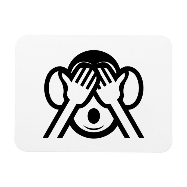3 Wise Monkey Mizaru 見 ざ る Se NO Evil Emoji Magnet (Horisontell)