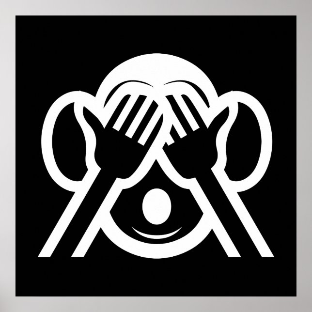 3 Wise Monkey Mizaru 見 ざ る Se NO Evil Emoji Poster (Framsidan)