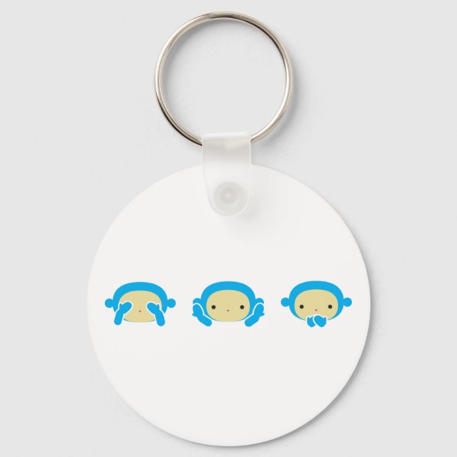 3 Wise Monkey Nyckelring (Framsida)