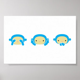 3 Wise Monkey Poster