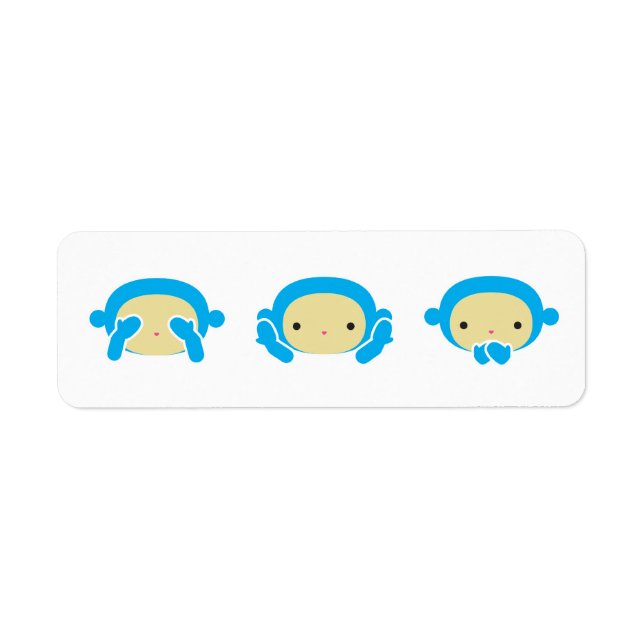 3 Wise Monkey Returadress Etikett (Framsidan)