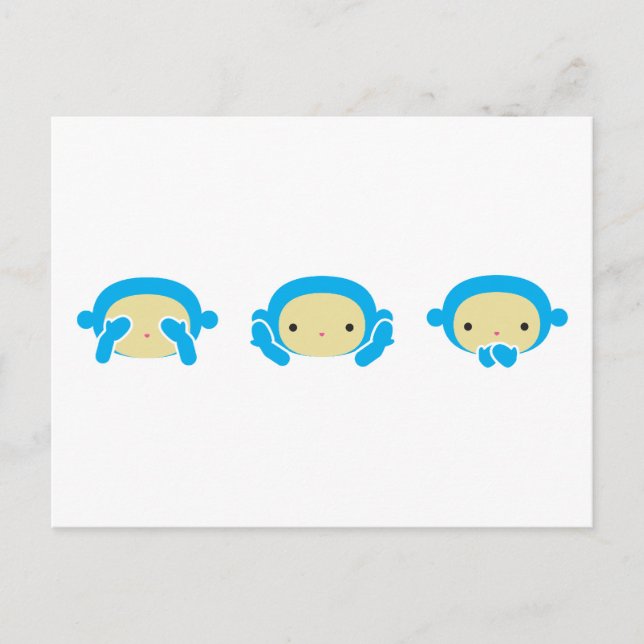 3 Wise Monkey Vykort (Framsida)