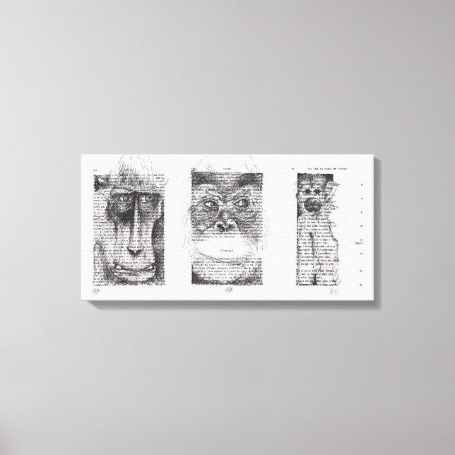 3 Wise Monkey Year 2016 Canvas (Framsida)