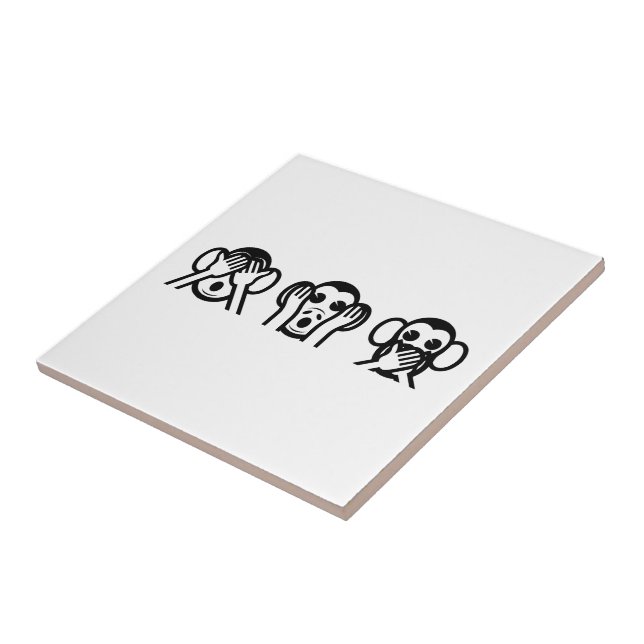 3 Wise Monkeys Emoji Kakelplatta (Sidan)