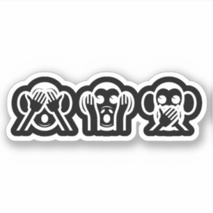 3 Wise Monkeys Emoji Klistermärken