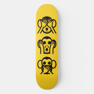 3 Wise Monkeys Emoji Skateboard Bräda 19,5 Cm
