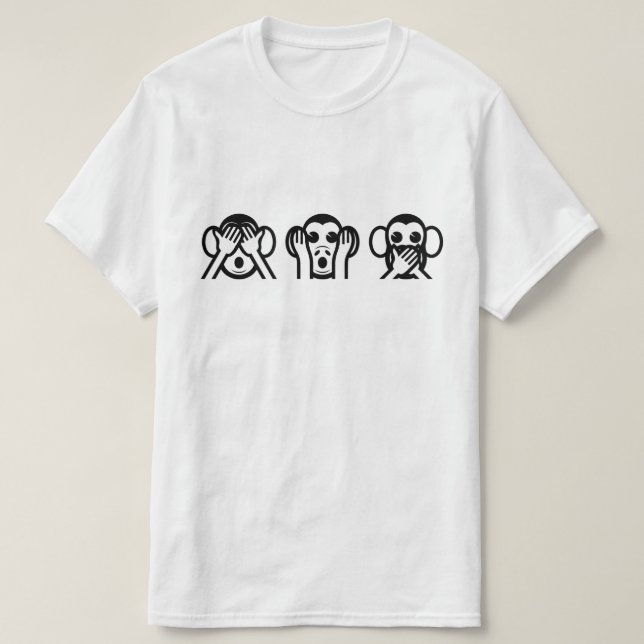 3 Wise Monkeys Emoji Tee Shirt (Design framsida)
