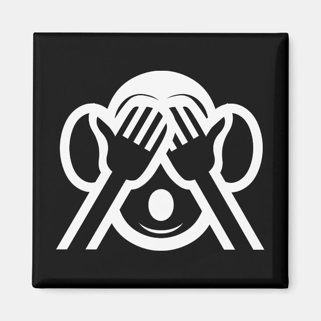 3 Wise Monkeys Mizaru 見 ざ る Evil Emoji Magnet (Framsidan)