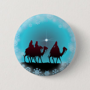 3 WISEMEN, SNÖFLINGOR & STJÄRNA av SHARON SHARPE Knapp