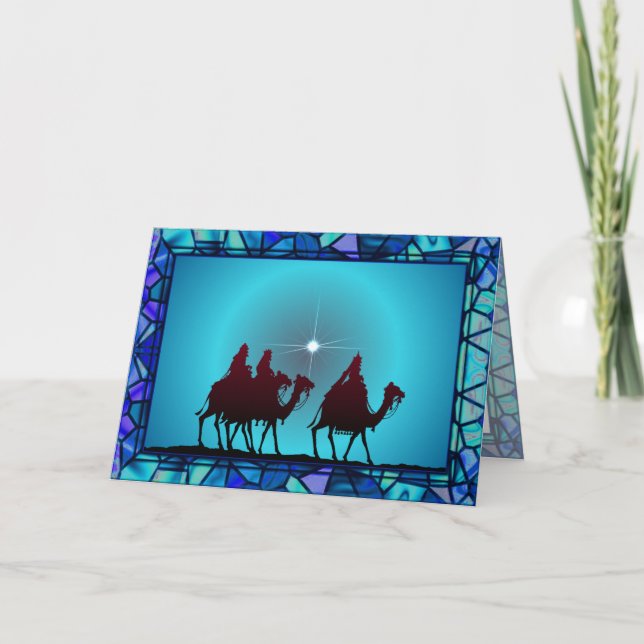 3 WISEMEN,STAR & GRÄNS av SHARON SHARPE Helgkort (Framsida)