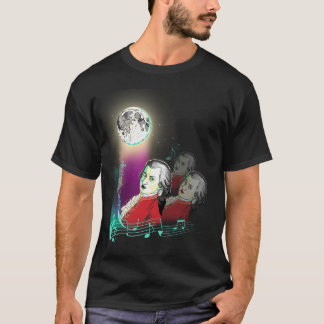 3 Wolfgang Amadeus Mozarts och måne T-shirt