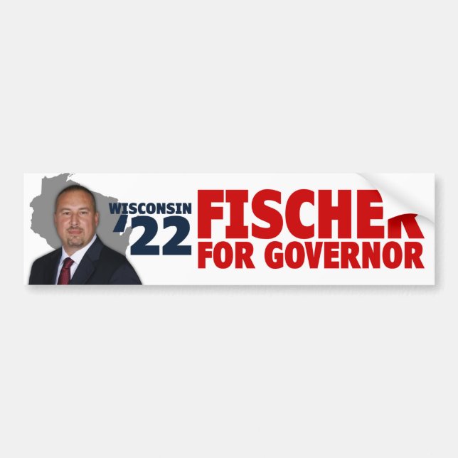 3 X11 Fischer för guvernör Bumper Sticker Bildekal (Framsidan)