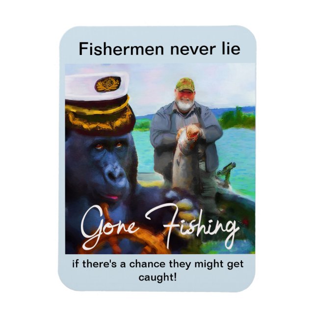3"x4" Finny Fishermen's Refrigerator Magnet (Vertikal)