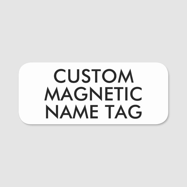 3" x 1,25" AVRUNDADE Magnetiska Namnskyltblankette Namnbricka (Framsida)